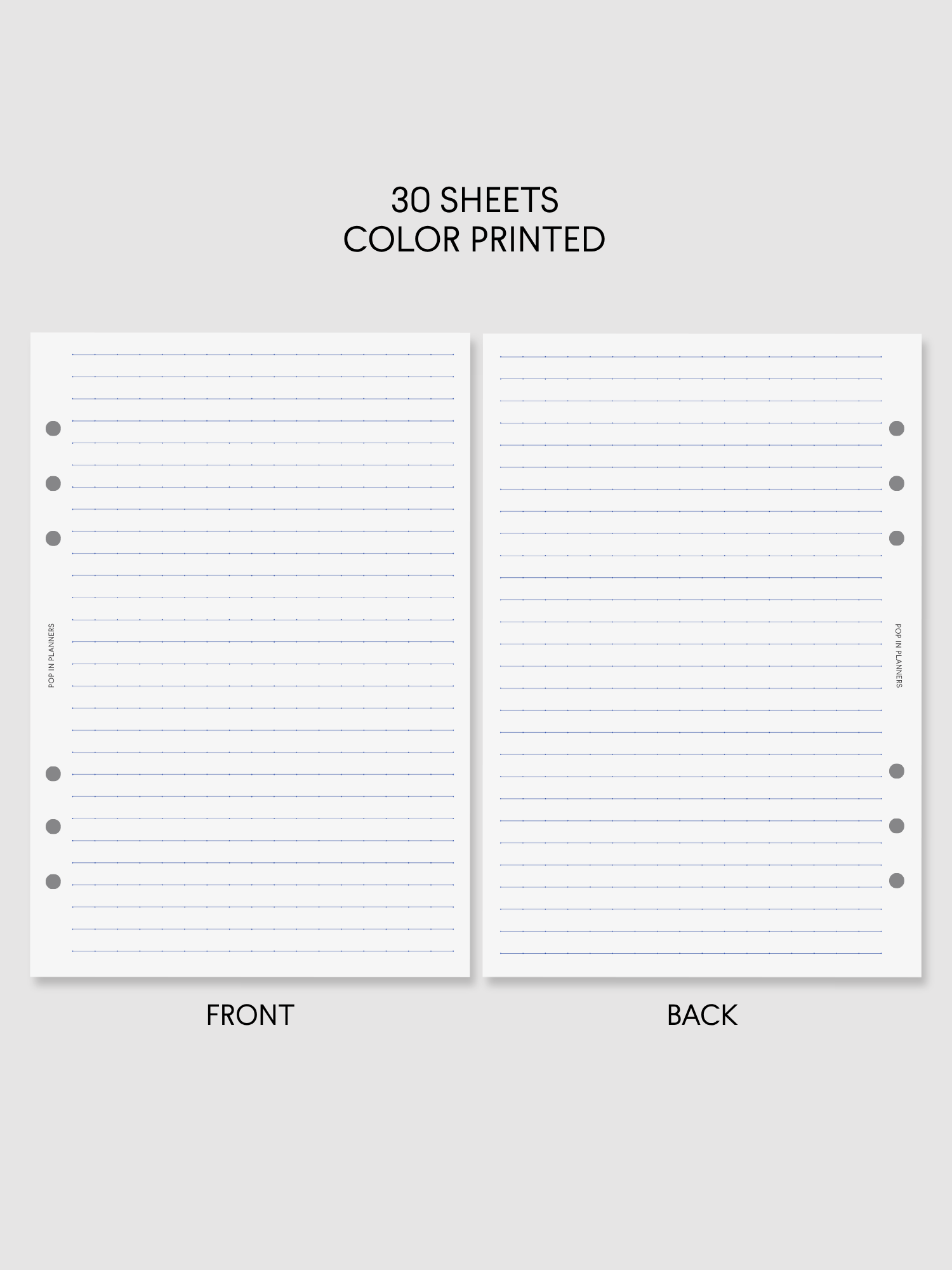 Lined Dotgrid Planner Paper Refills (30 Sheets/Color)