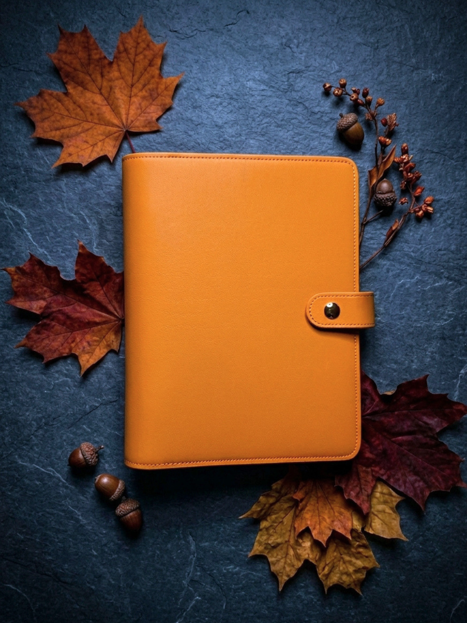 Fall Leaves | Ignotum A5 Full Grain Leather Desk Agenda