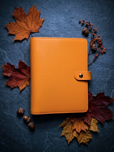 Fall Leaves | Ignotum A5 Full Grain Leather Desk Agenda