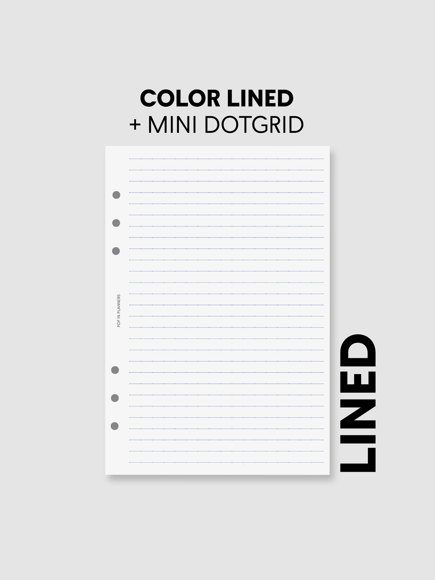 Lined Dotgrid Planner Paper Refills (30 Sheets/Color)
