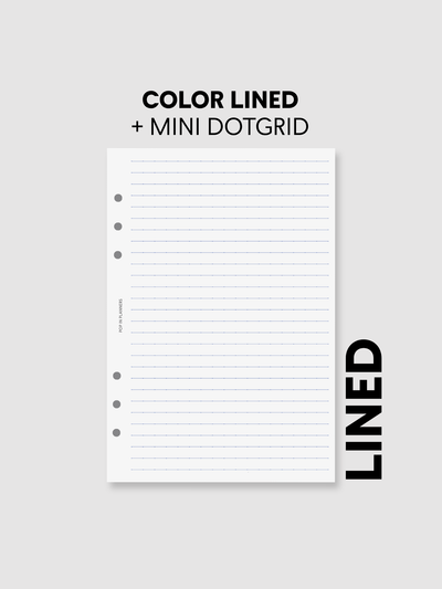 Lined Dotgrid Planner Paper Refills (30 Sheets/Color)