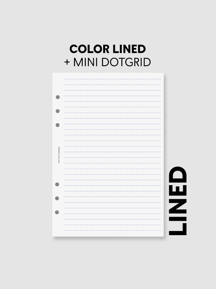 Lined Dotgrid Planner Paper Refills (30 Sheets/Color)