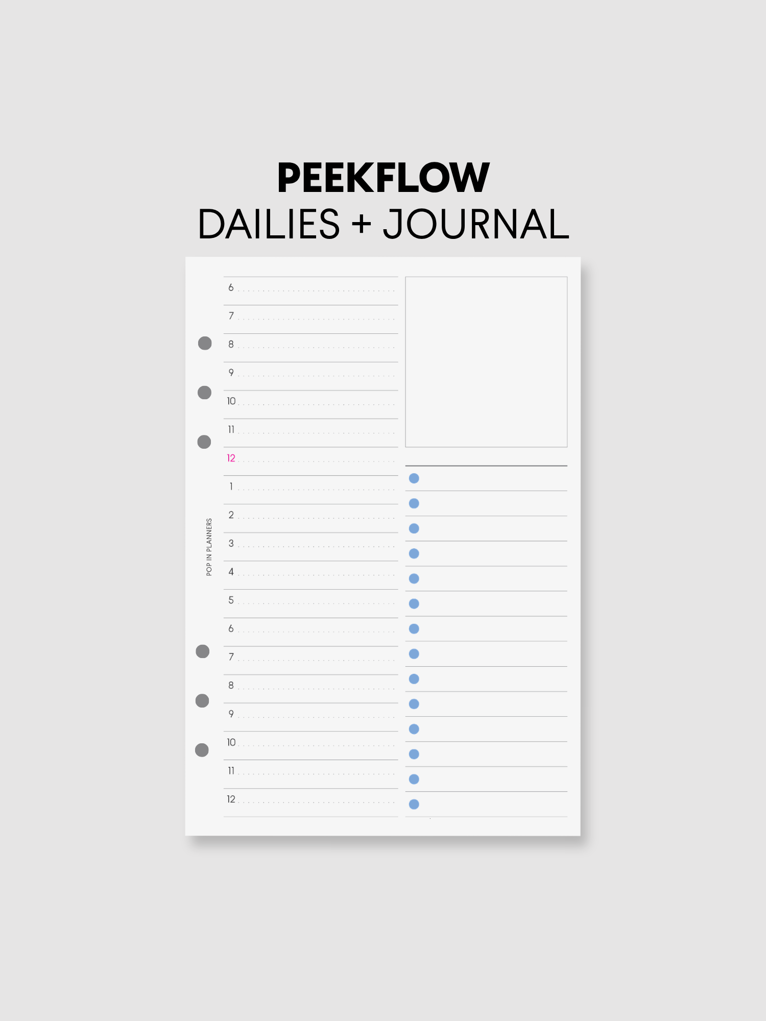 Daily PeekFlow Planner Papers (30 Sheets/Color)