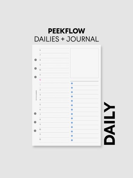 Daily Schedule PeekFlow + Journaling Planner Papers