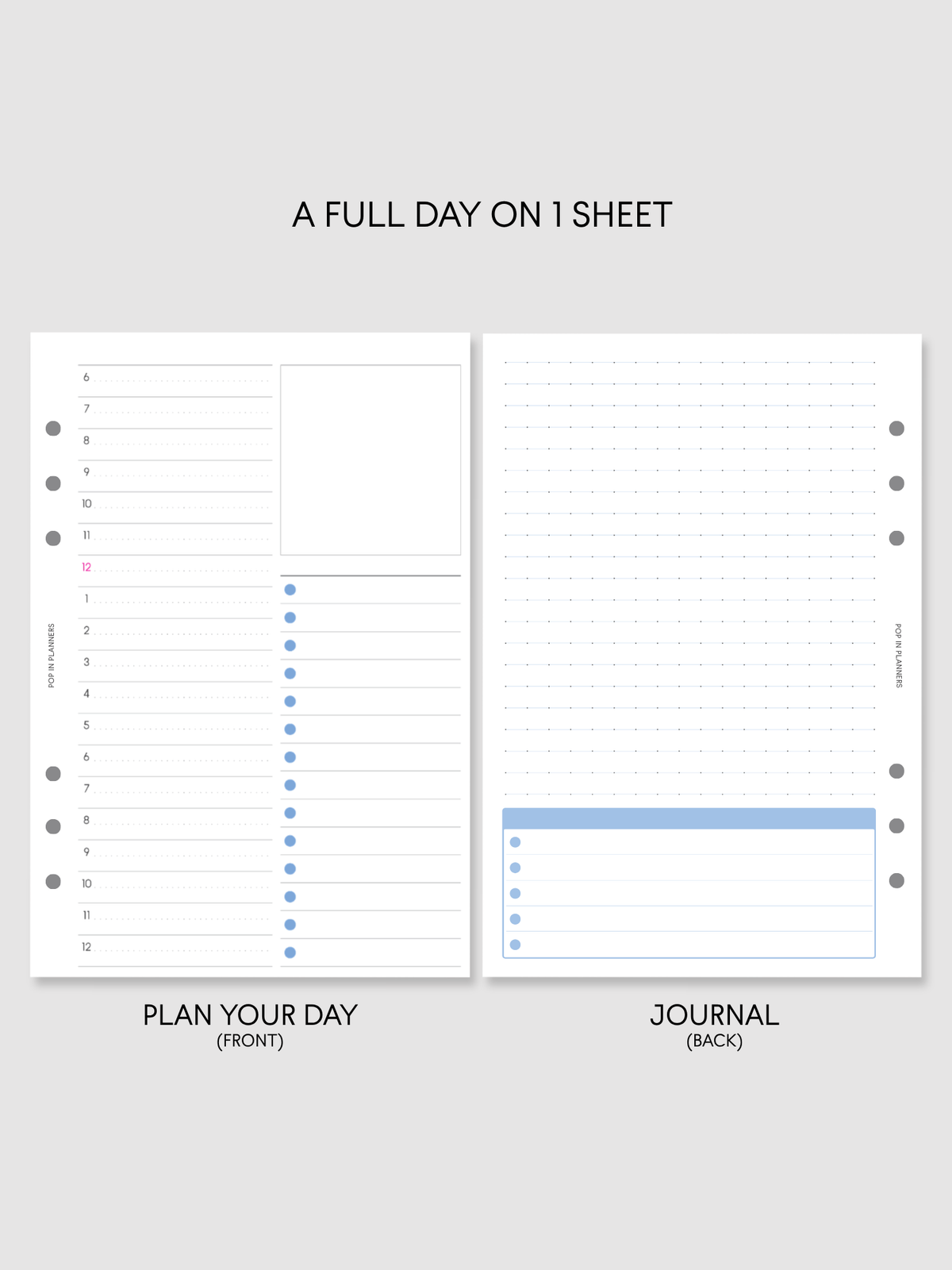 Daily Schedule PeekFlow + Journaling Planner Papers