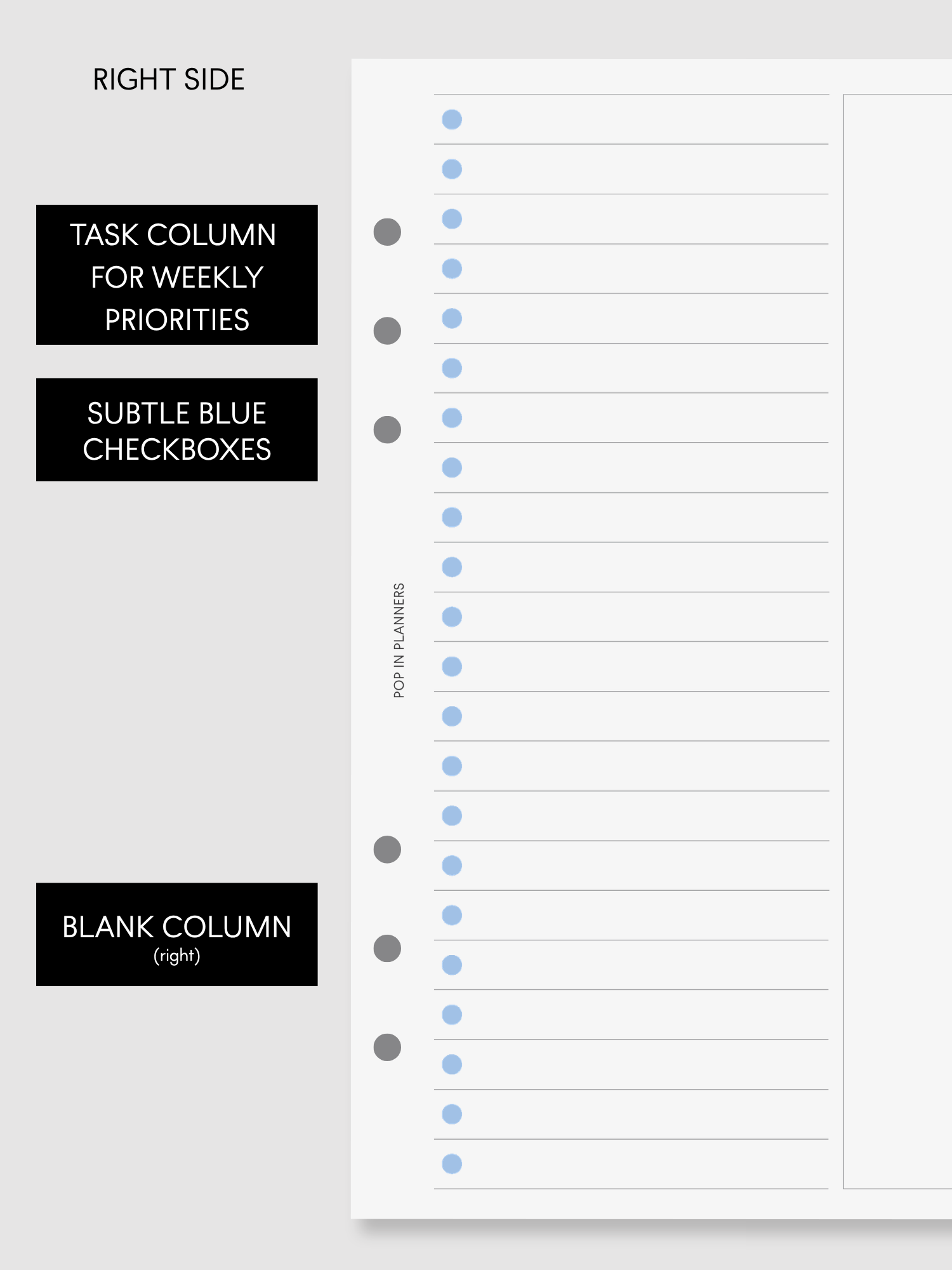 Weekly PeekFlow Planner Papers (30 Sheets/Color)