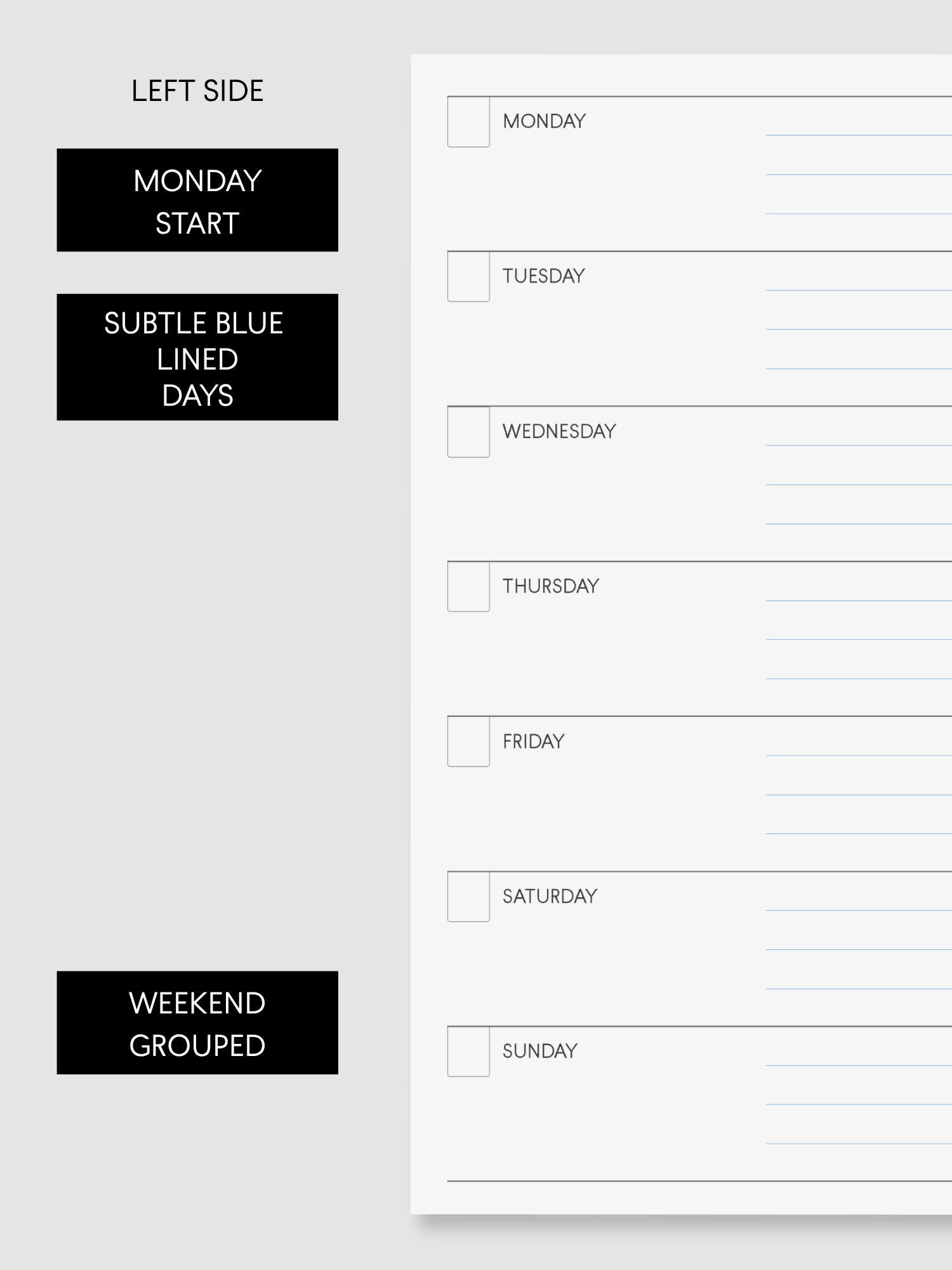 Weekly PeekFlow Planner Papers (30 Sheets/Color)