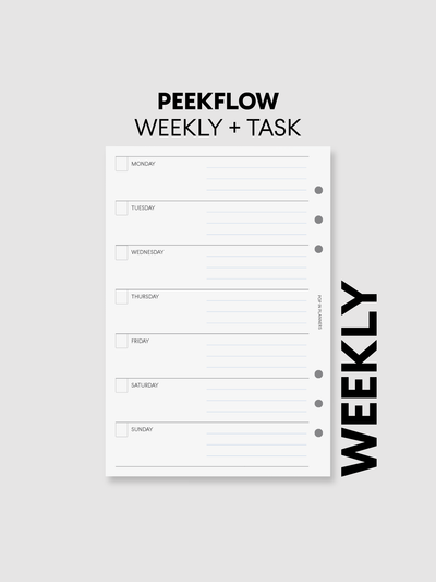 Weekly PeekFlow Planner Papers (15 Sheets in Color)