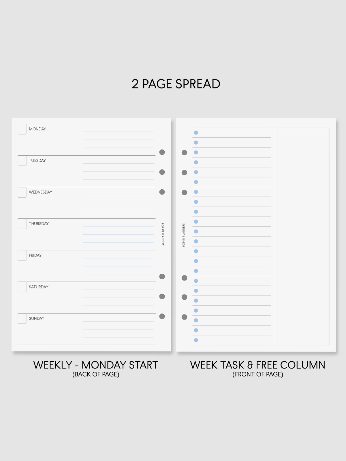 Weekly PeekFlow Planner Papers
