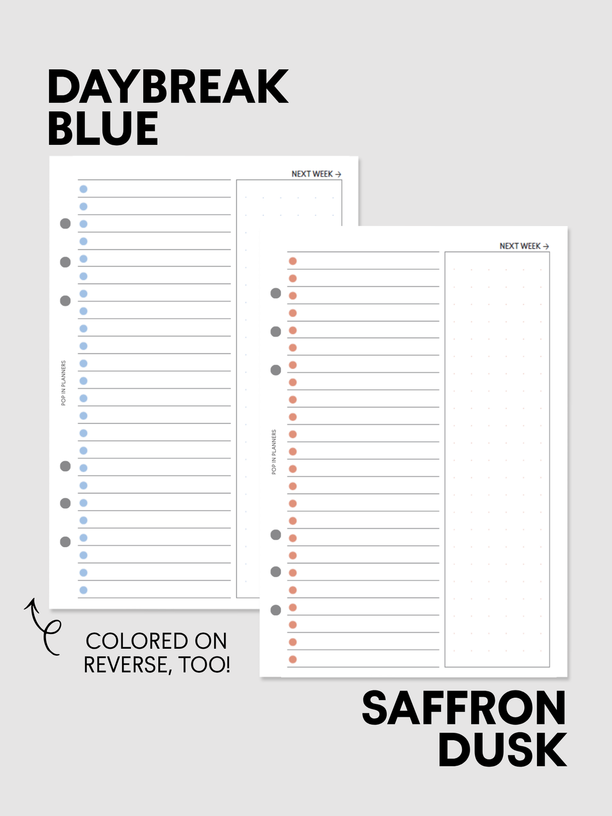 Weekly PeekFlow Planner Papers