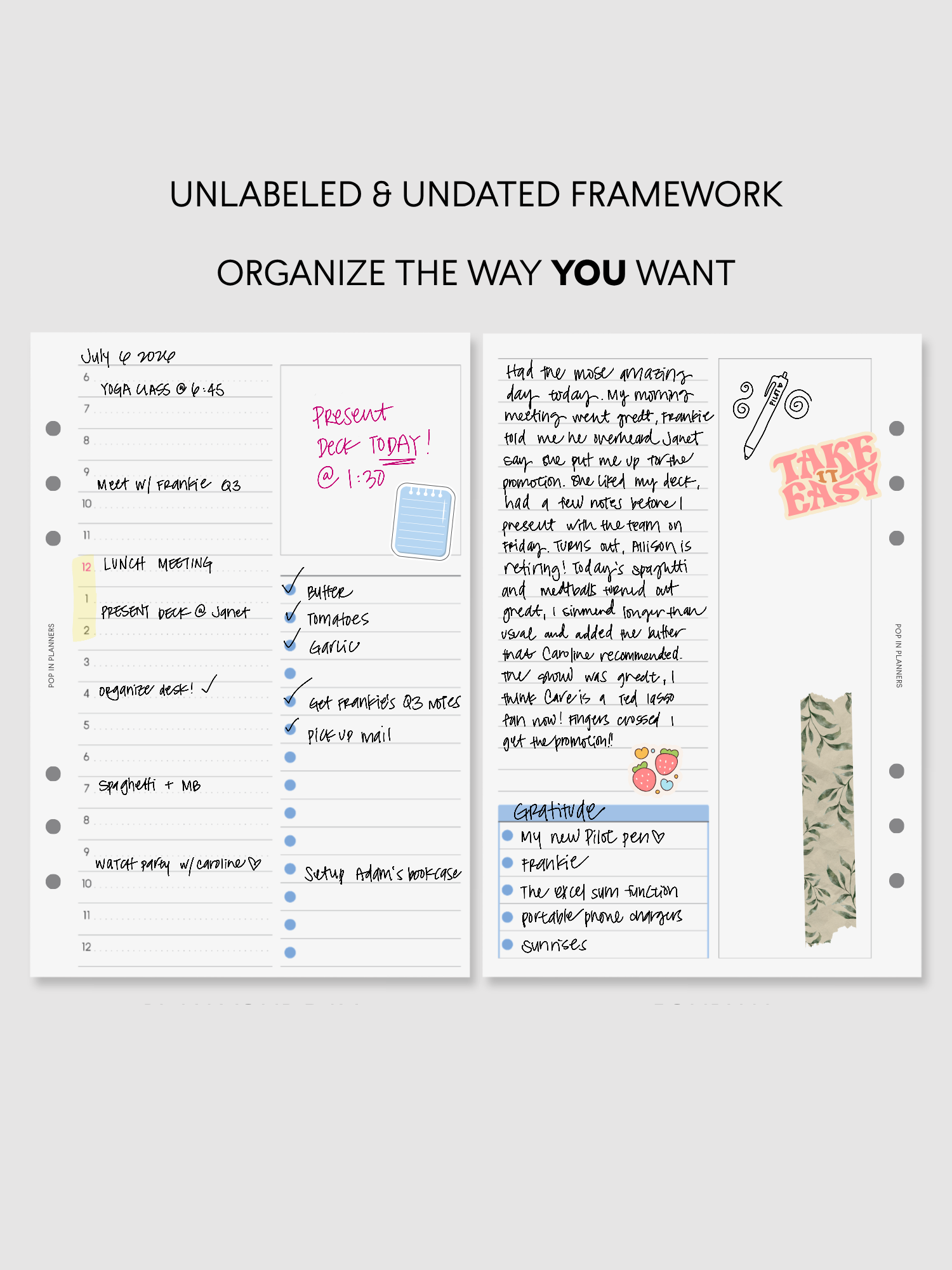 Daily PeekFlow Planner Papers (30 Sheets/Color)