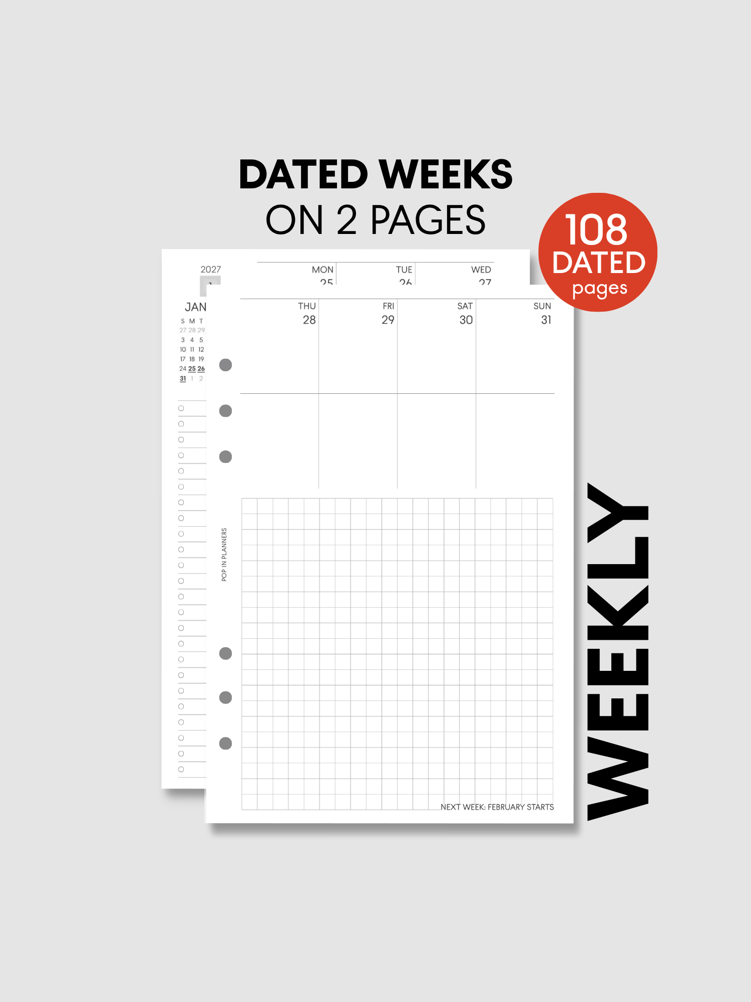 Dated Weekly Paper Inserts | 2 Page (September Start, Academic Year)