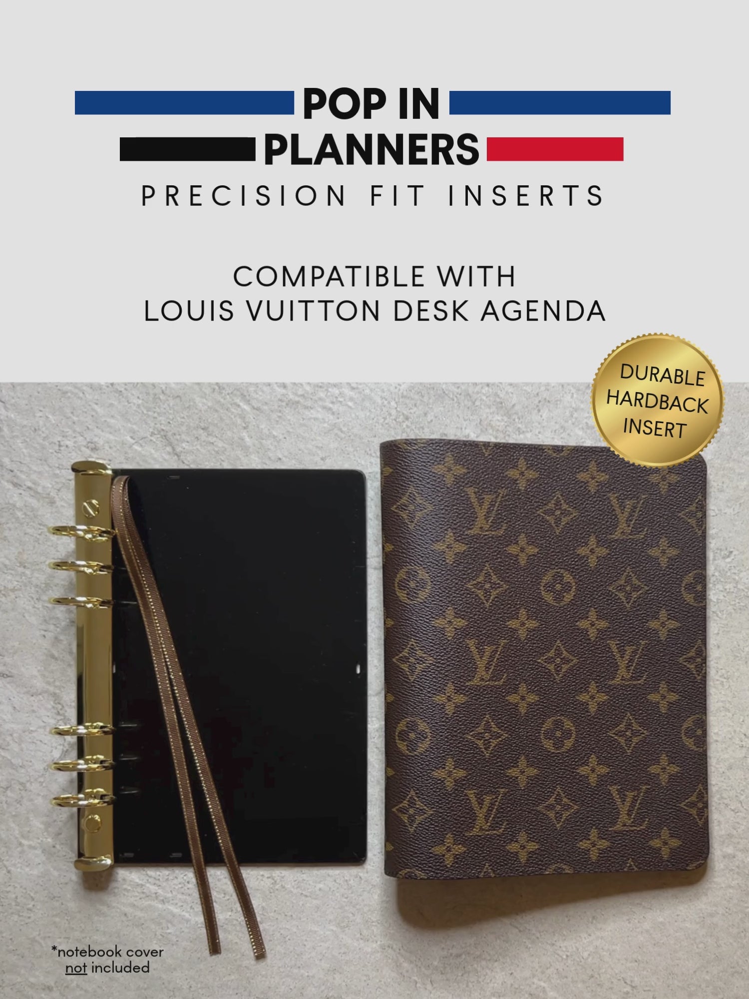 Video showing Pop In Planner ring insert designed for Louis Vuitton Desk Agenda